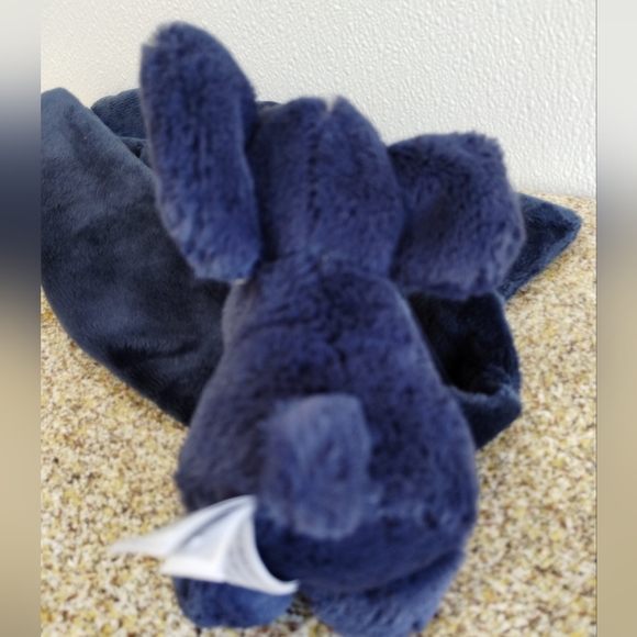 -Jellycat Bashful navy blue elephant Soft Baby Security Blanket Lovey - Picture 10 of 14